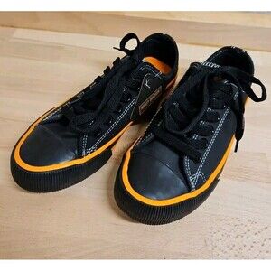 Harley-Davidson Black and Orange Sneakers